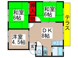 グリ－ンヴィル中志津Ｃの物件間取画像